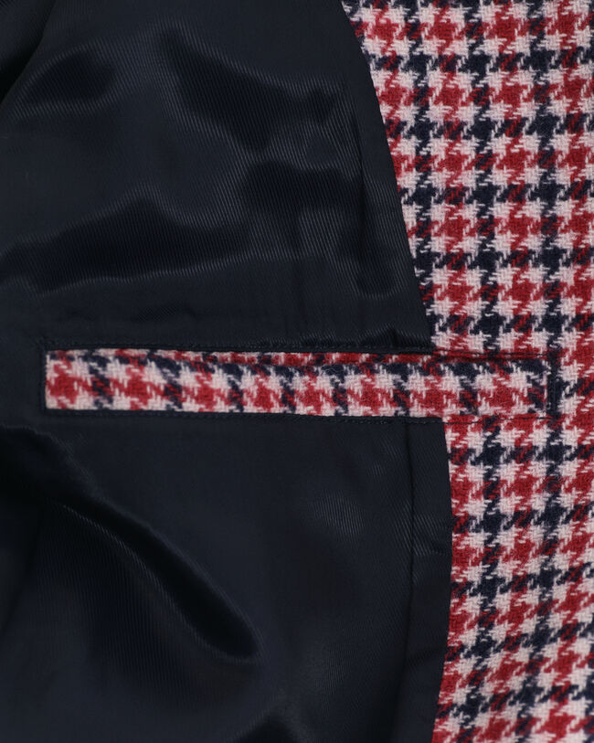 Regular fit ‑mitoitettu kukonaskelkuvioinen bleiseri