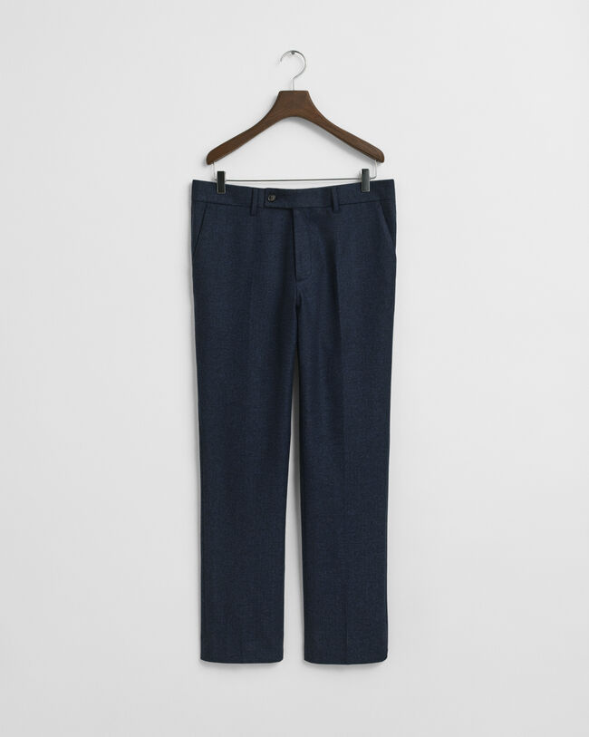 Slim fit ‑mitoitetut kalanruotokuvioiset flanelliset puvunhousut