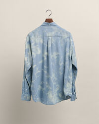 Wrangler x GANT ‑malliston relaxed fit ‑mitoitettu Bleached-paita puuvillasta ja villasta