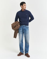 Puuvillapikeeneule, pyöreä pääntie