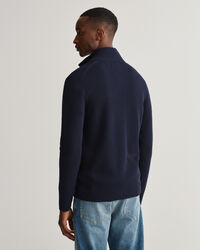 Texture-joustinneuletakki vetoketjulla