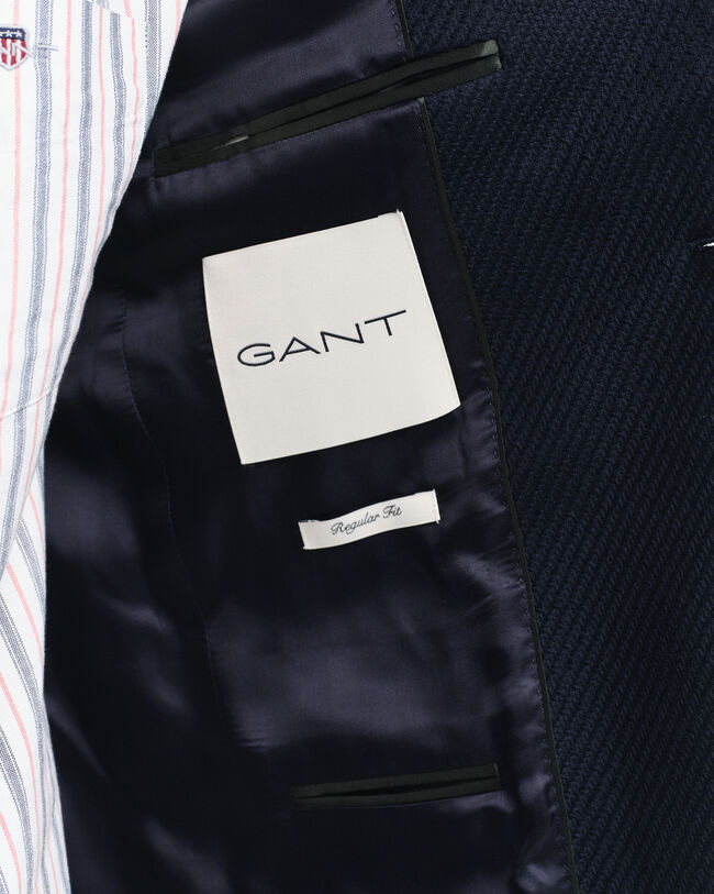 Slim fit ‑mitoitettu klubitakki puuvillaa ja villaa