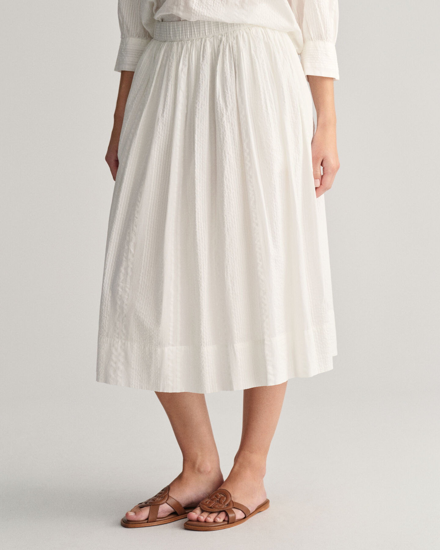 Raidallinen Seersucker Pull-On ‑hame