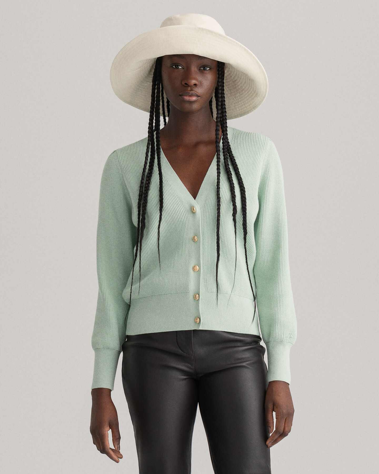 Puuvillainen ribbineuletakki