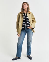 Raidallinen puuvillaneulejakku