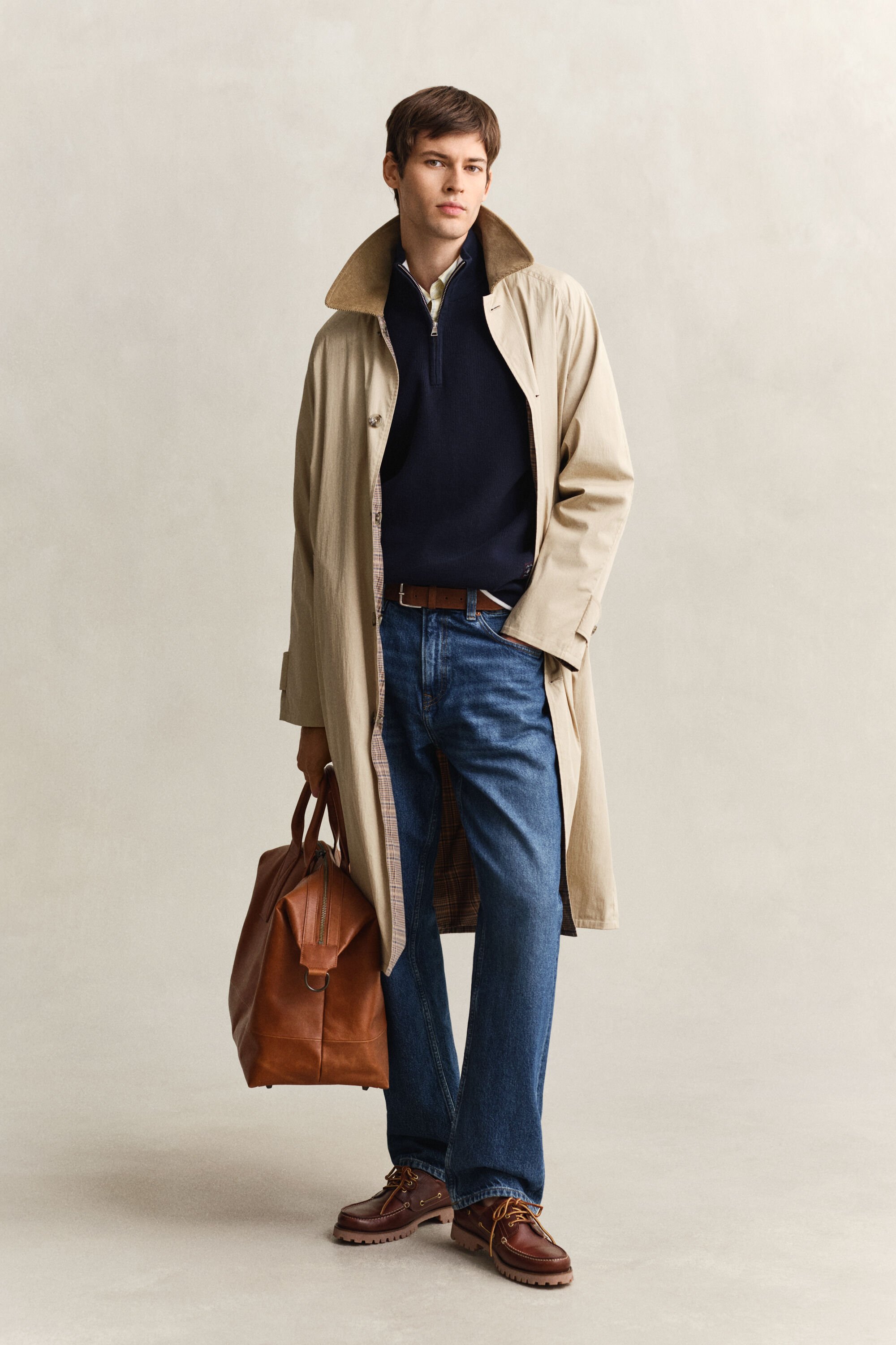 Puuvillainen vetoketjukauluksellinen ribbineulepusero