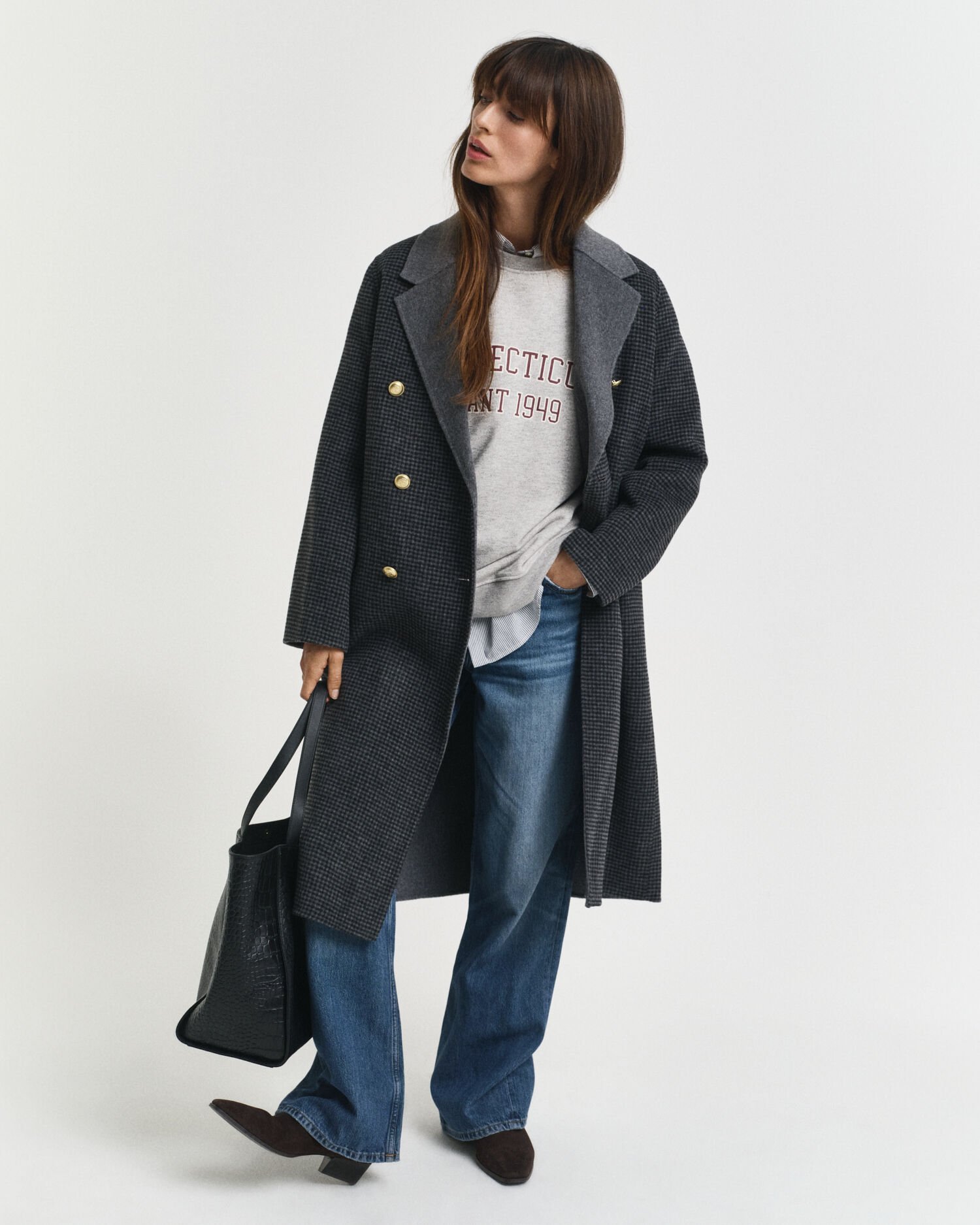 Printtikuvioitu collegepaita, pyöreä pääntie