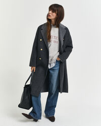 Printtikuvioitu collegepaita, pyöreä pääntie