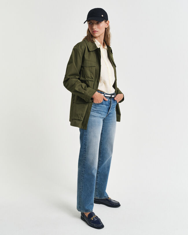 Regular fit ‑mitoitettu raidallinen pellavapaita