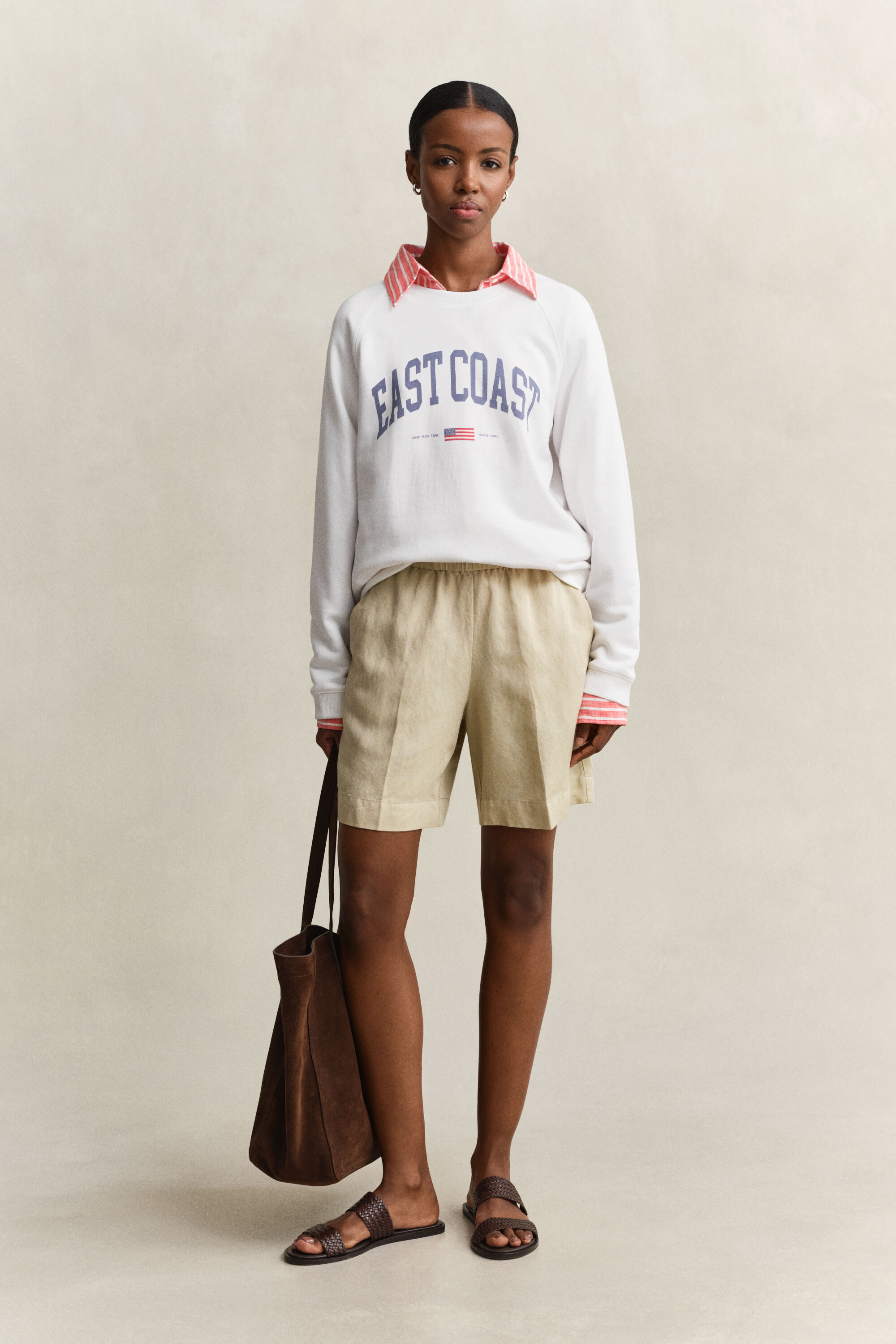 Printtikuvioitu collegepaita, pyöreä pääntie