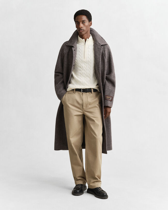 Puuvillainen palmikkoneule, vetoketjukaulus