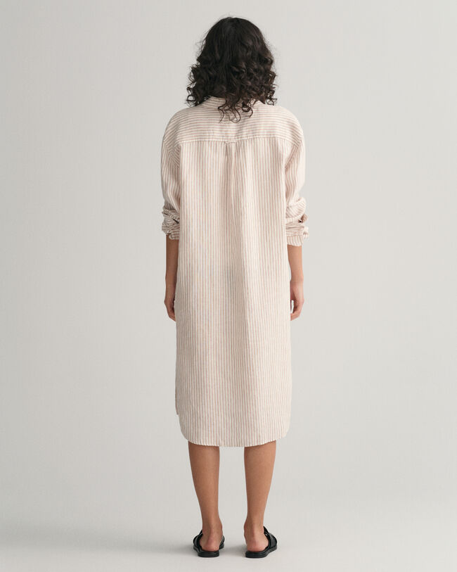 Raidallinen pellavapaitamekko