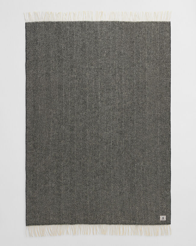 Kalanruotokuvioinen villainen torkkupeitto