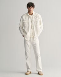 Loose fit ‑mitoitetut valkoiset farkut