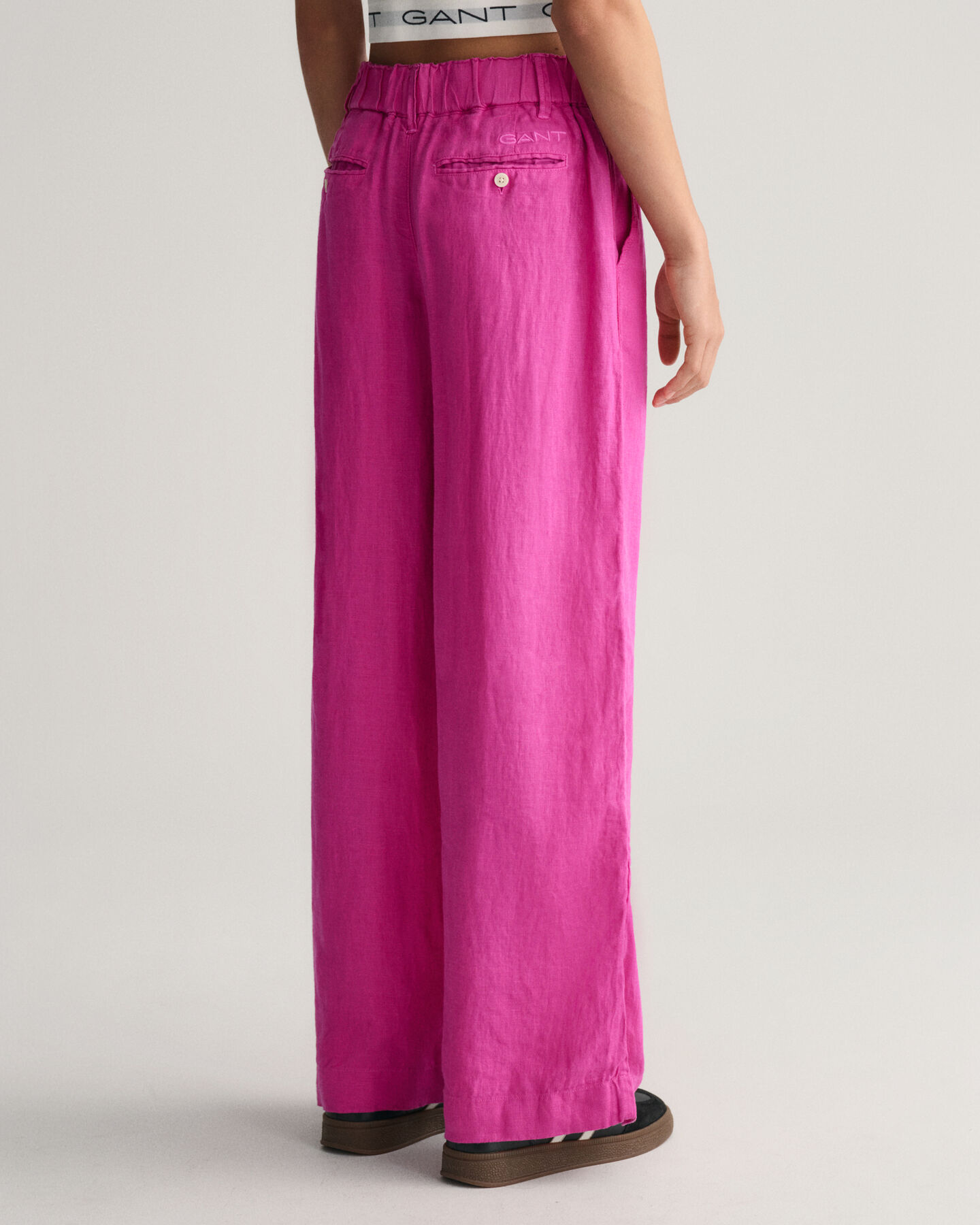 Teen Girls ‑malliston leve&auml;lahkeiset laskostetut pellavahousut