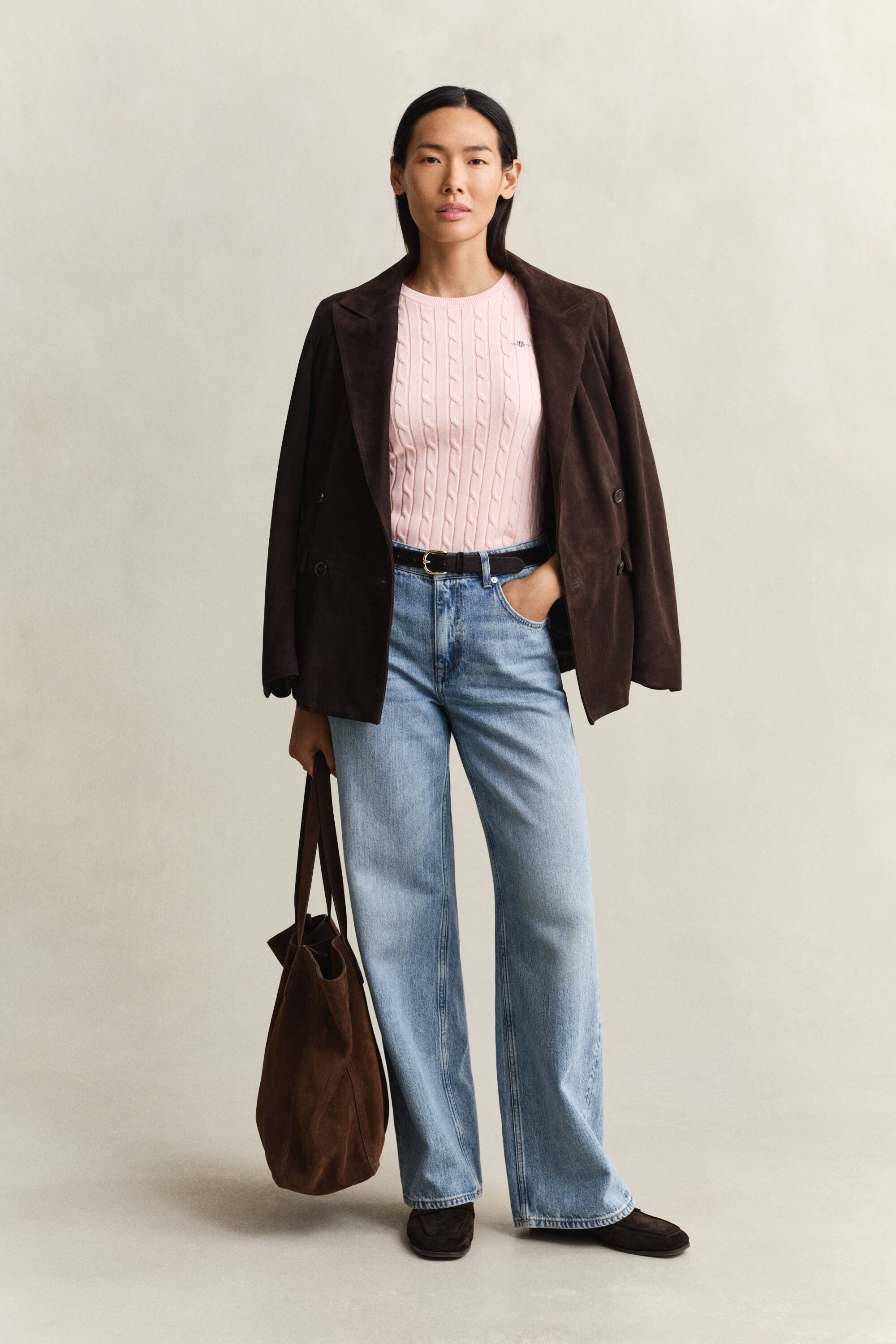 Lyhythihainen palmikkoneulepusero