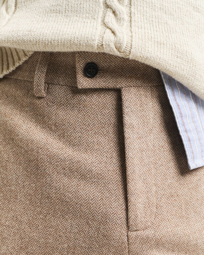 Slim&nbsp;fit ‑mitoitetut kalanruotokuvioiset puvunhousut