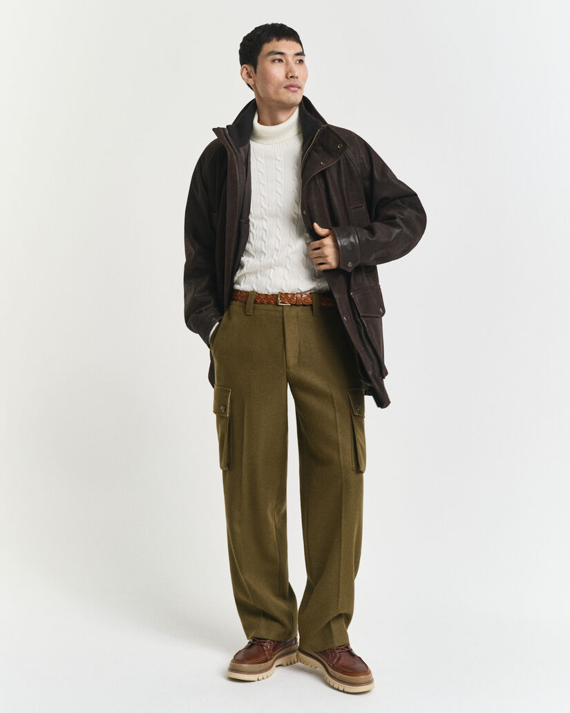 Puuvillainen palmikkopooloneule