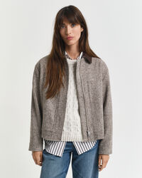 Villakangastakki kontrastivärisellä kauluksella