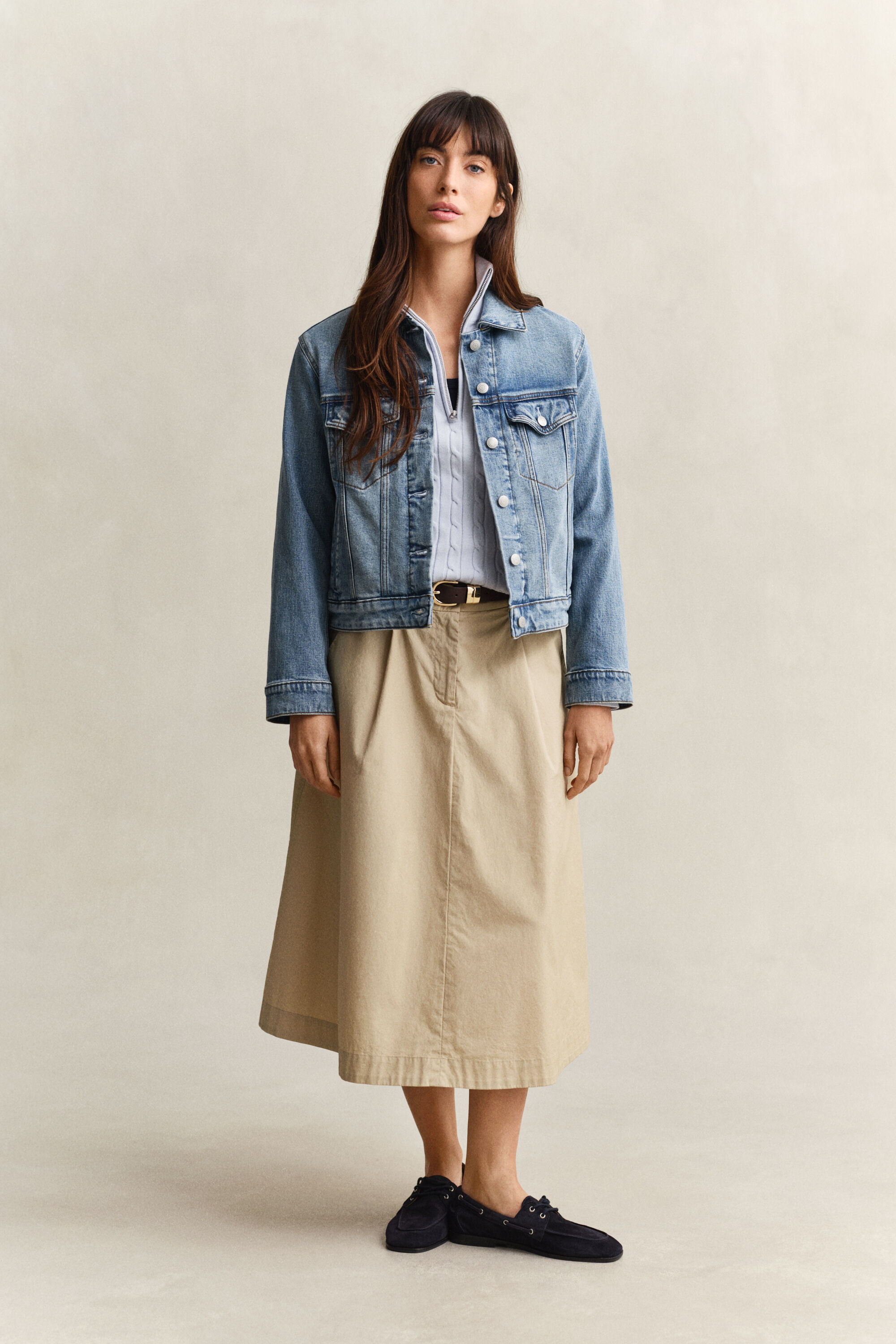 Vetoketjukauluksellinen palmikkoneulepusero