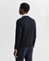 Klassinen puuvillaneulepusero, pyöreä pääntie