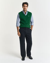 Karitsanvillainen palmikkoneuleliivi