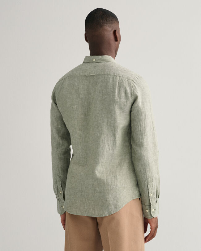 Slim fit ‑mitoitettu pellavapaita