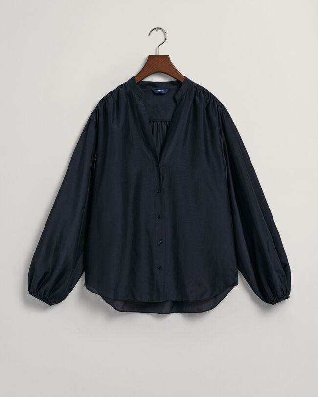 Relaxed fit ‑mitoitettu pusero puuvilla-silkkisekoitetta