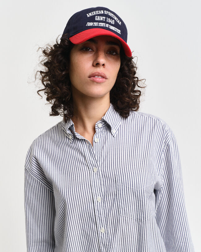 Relaxed fit ‑mitoitettu raidallinen Luxury-oxford-paita