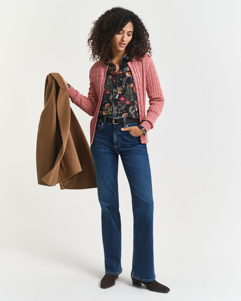 Joustopuuvillainen Shield-palmikkoneuletakki