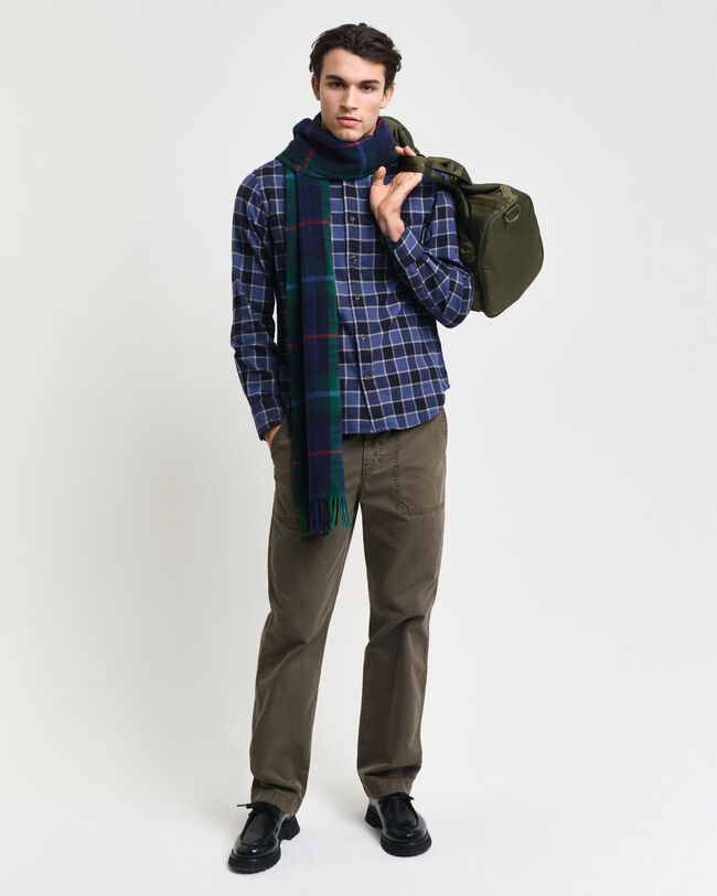 Regular fit ‑mitoitettu kalanruotokuvioinen ruutupaita