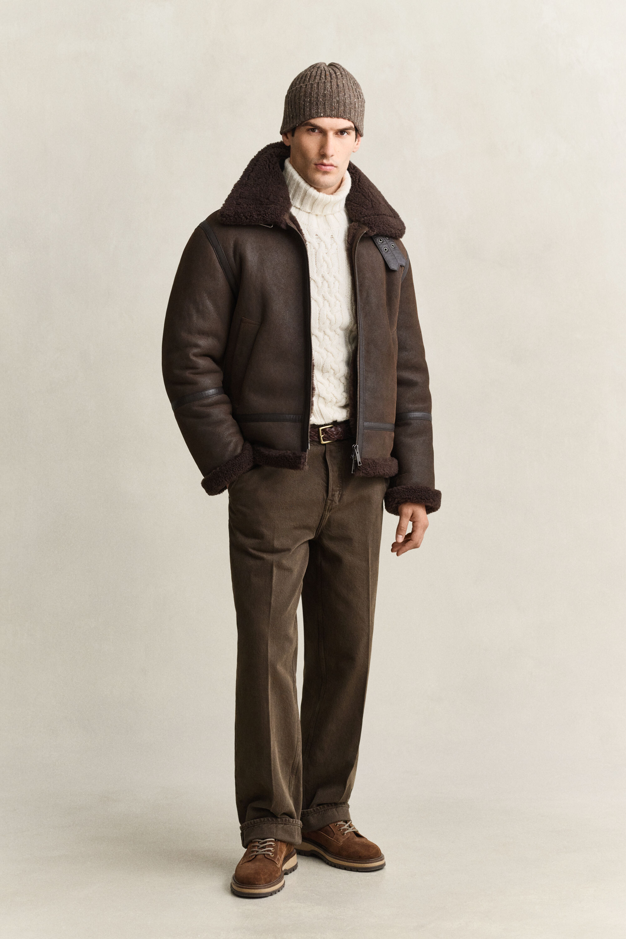 Shearling-takki