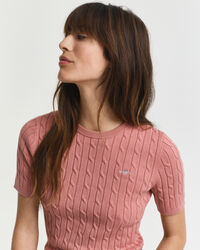 Joustopuuvillainen palmikkoneulepusero