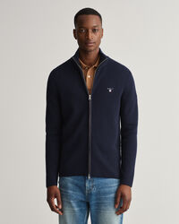 Texture-joustinneuletakki vetoketjulla