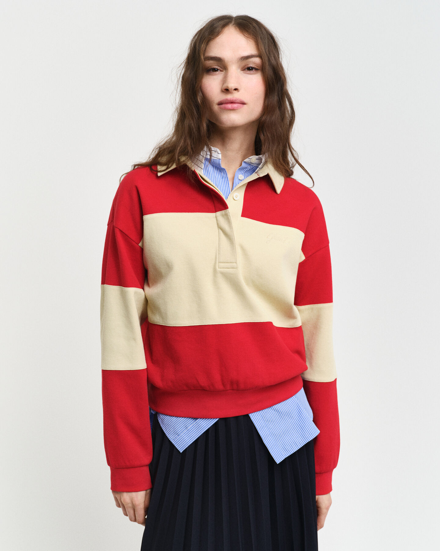 Kohopintainen monivärinen Rugger-pikeepaita