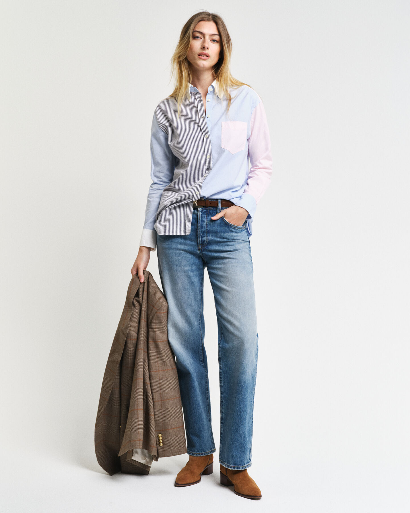 Relaxed fit ‑mitoitettu tilkkutyylinen paita