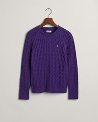 Teen Girls -malliston puuvillainen Shield-palmikkoneulepusero