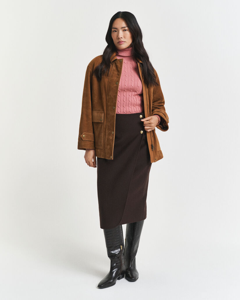 Joustopuuvillainen palmikkopooloneule