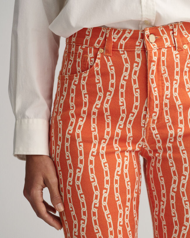 Vajaamittaiset printtikuvioidut Chain-farkut