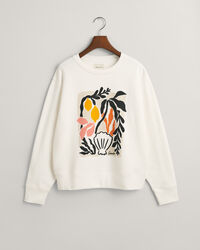 Palm Print Crew Neck Sweatshirt