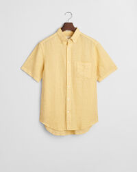 Regular fit ‑mitoitettu valmiina värjätty lyhythihainen pellavapaita