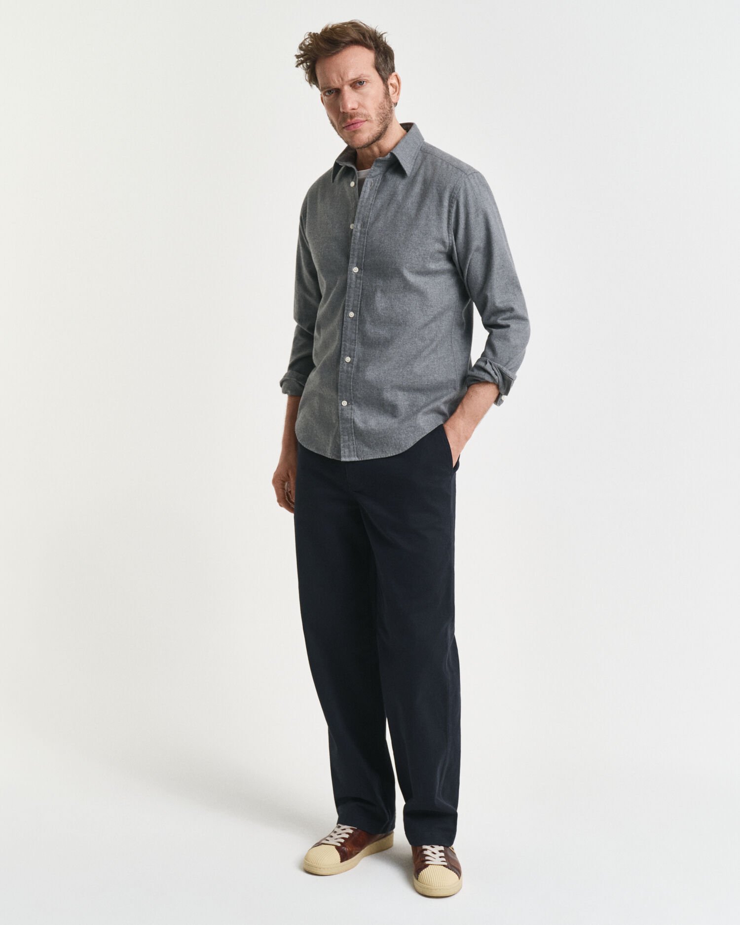 Regular fit ‑mitoitettu meleerattu flanellipaita