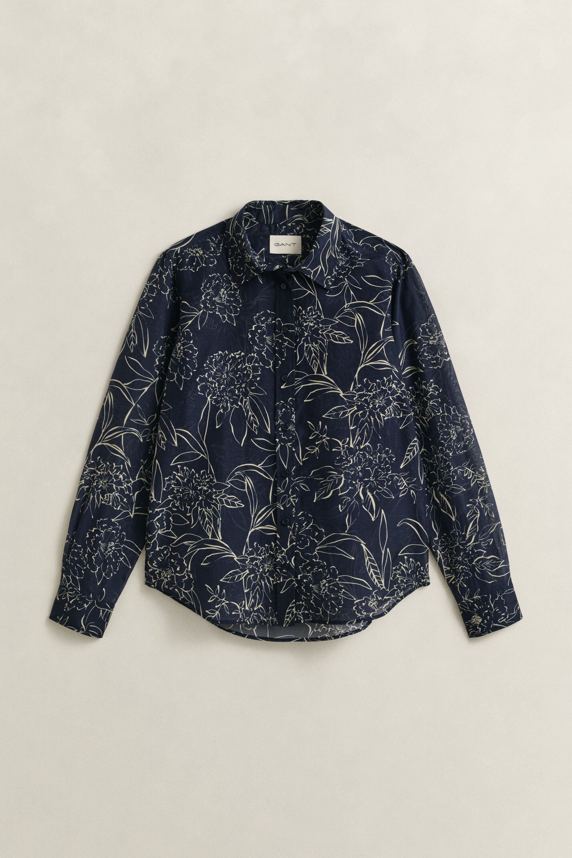 Regular fit ‑mitoitettu printtikuvioitu Floral‑paita puuvilla-silkkisekoitetta