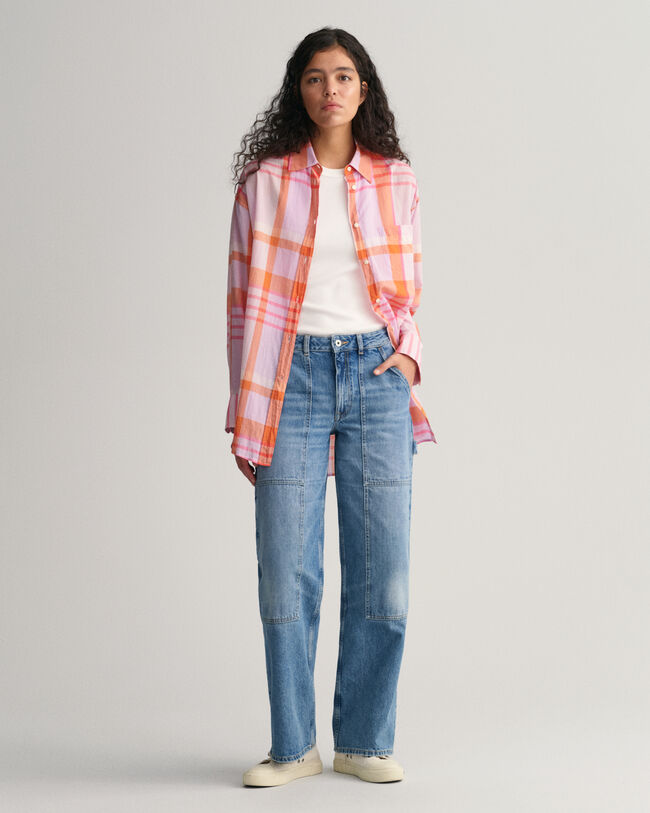 Oversized fit -mitoitettu madraspaita