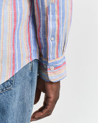 Regular fit ‑mitoitettu raidallinen pellavapaita