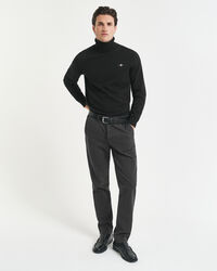 Slim fit ‑mitoitetut kalanruotokuvioiset puuvillahousut