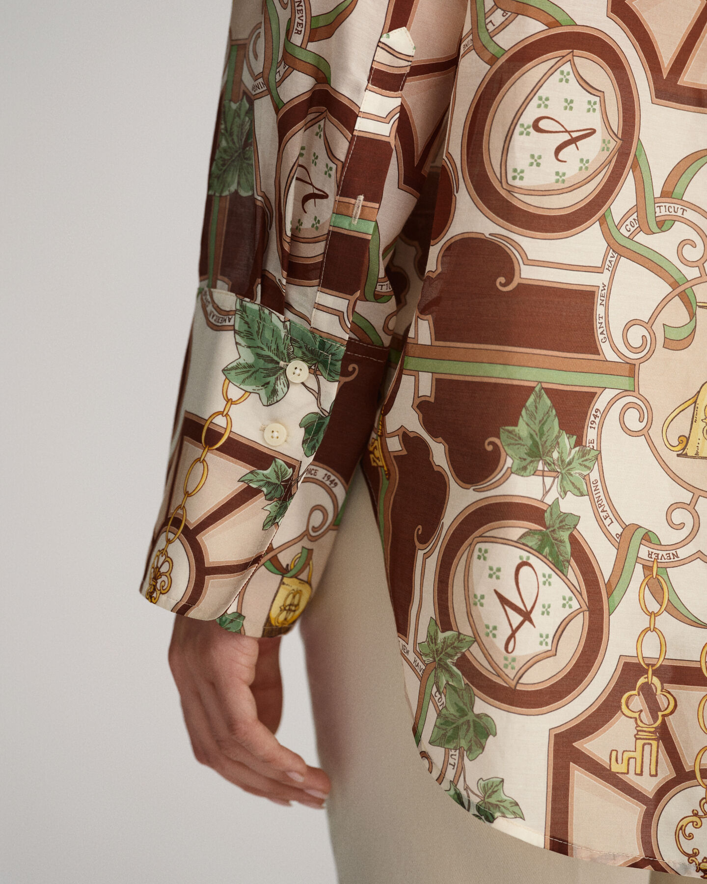 Relaxed fit ‑mitoitettu American Luxe ‑puuvilla-silkkipaita