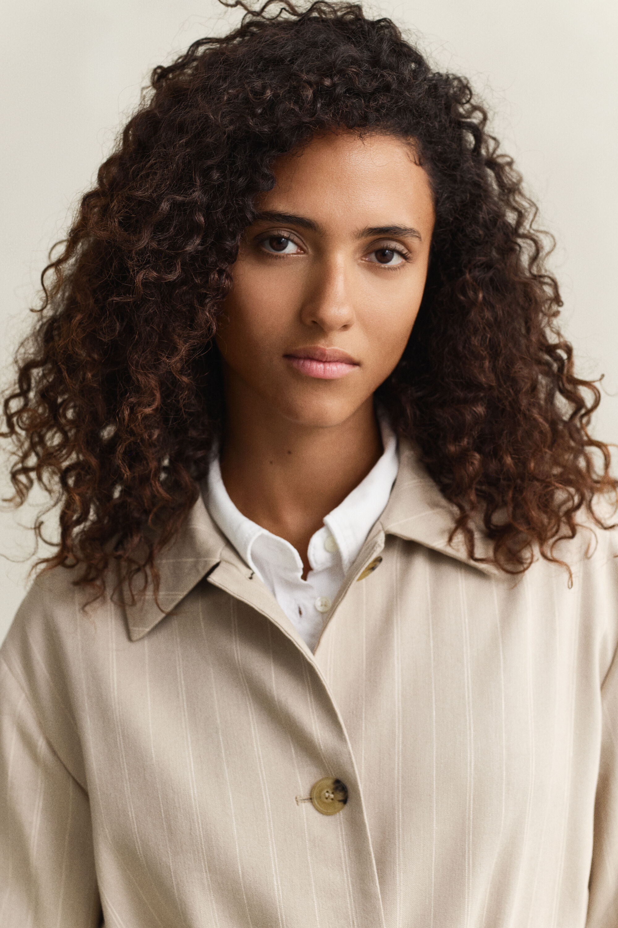 Liituraidallinen pellavasekoitetakki