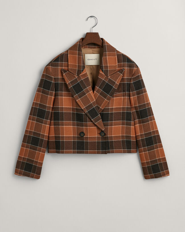 Lyhyt ruudullinen bleiseritakki villasta