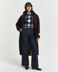 Salmiakkikuvioinen liivi, pyöreä pääntie